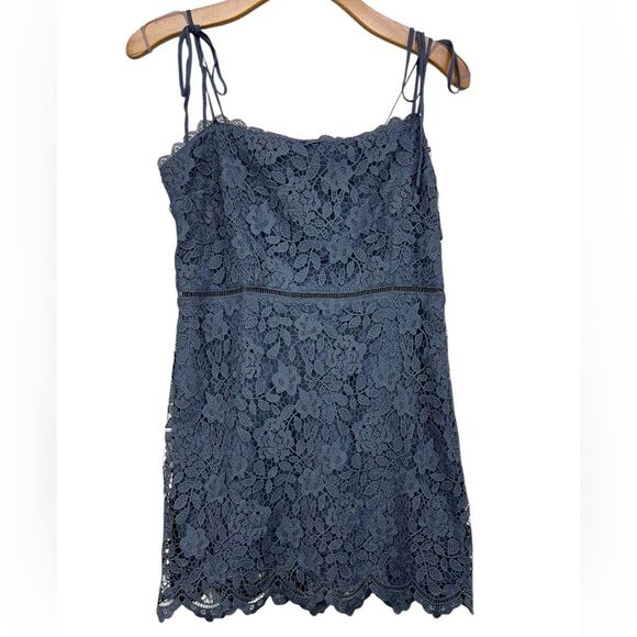 Abercrombie & Fitch Crochet Overlay Mini Dress with Tie Straps Womens XL - Picture 1 of 12